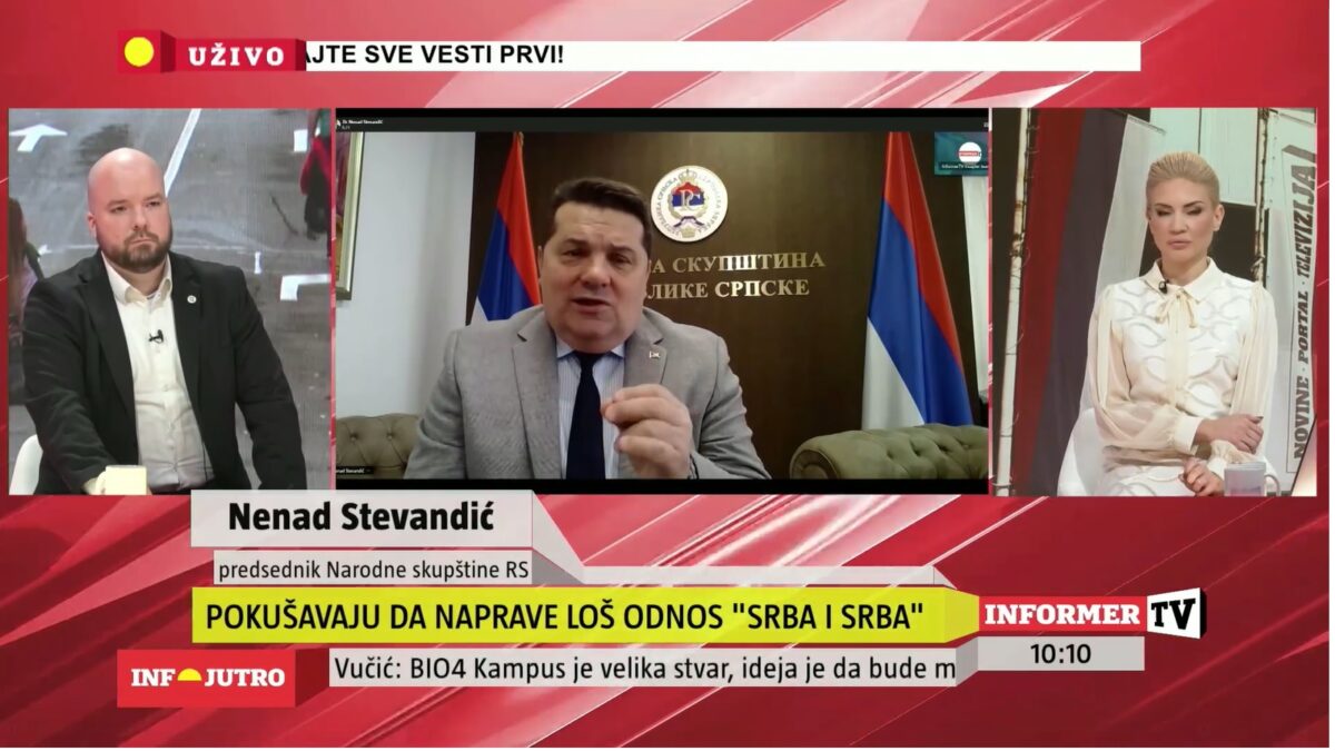 Stevandić: Opozicija želi da ponizi Beograd i njene građane, koristi nasilje kao svoju politiku; Vučić ima apsolutnu podršku Srbije i Republike Srpske